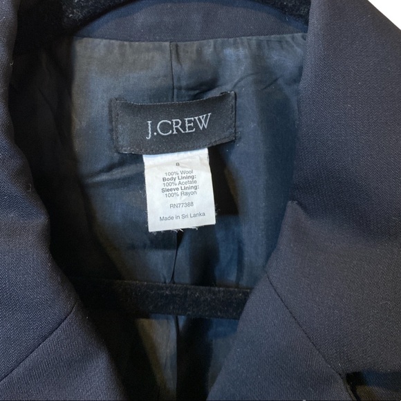 J. Crew Double Breasted Bonnie Blazer Wool Navy Blue Size 8 - Picture 2 of 4